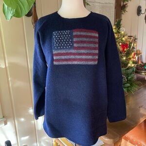 VTG USA Marisa Christina Navy Wool Sweater LG
